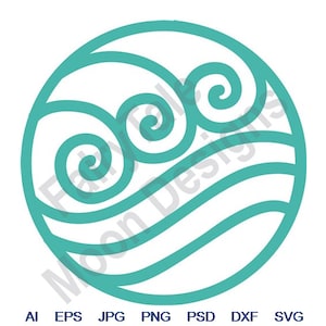 Watersymbool - Svg, Dxf, Eps, Png, Jpg, Vectorkunst, Clipart, gesneden bestand, watersymbool Svg, waterelement Svg, waterstam symbool Svg