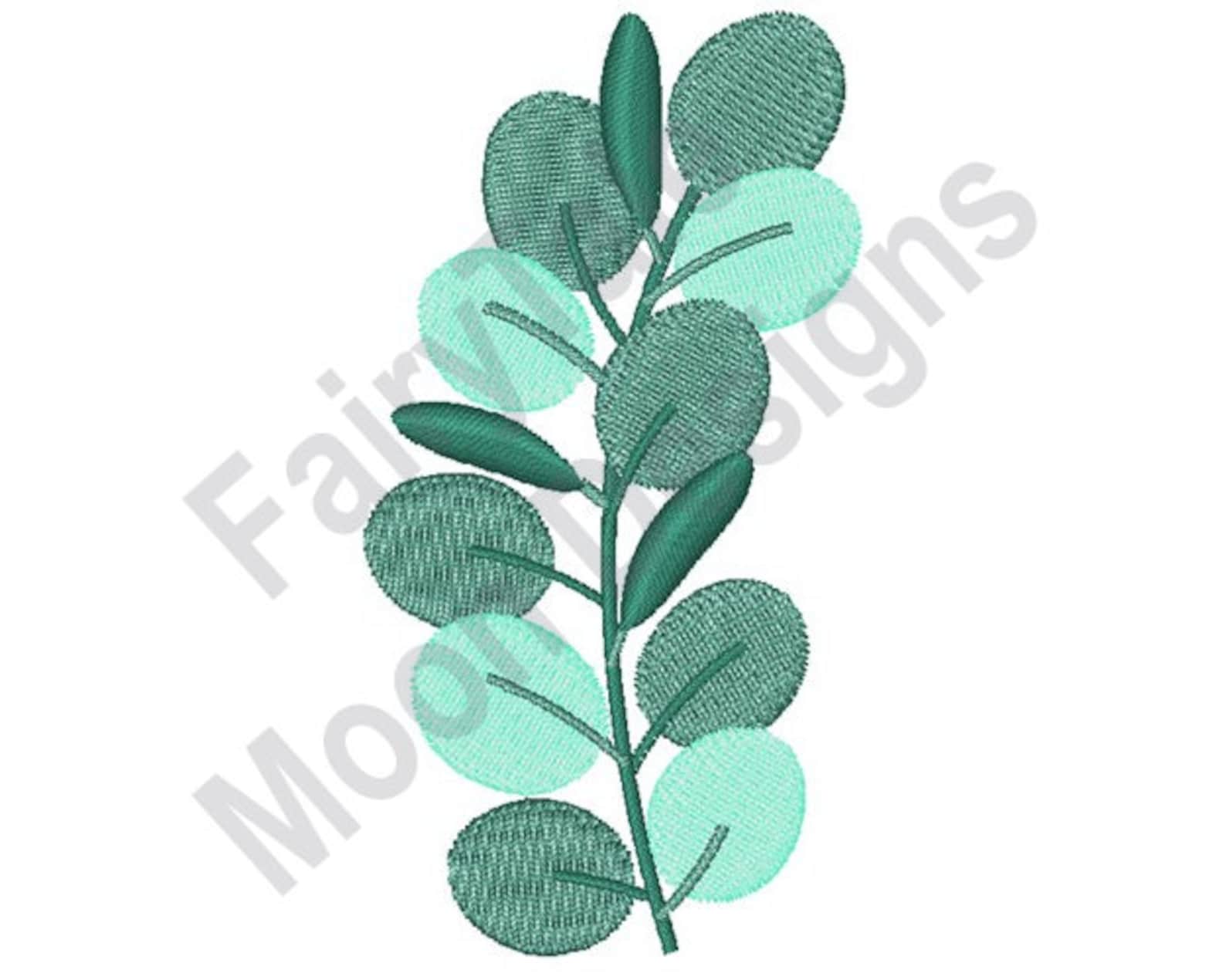 Eucalyptus Branch Machine Embroidery Design, Eucalyptus Leaves