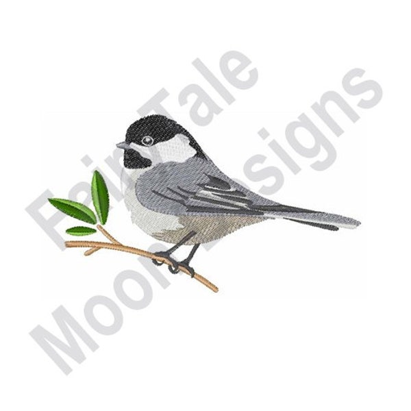 Black-Capped Chickadee - Machine Embroidery Design, Chickadee Embroidery Pattern, Songbird Design, Bird on Tree Embroidery Design