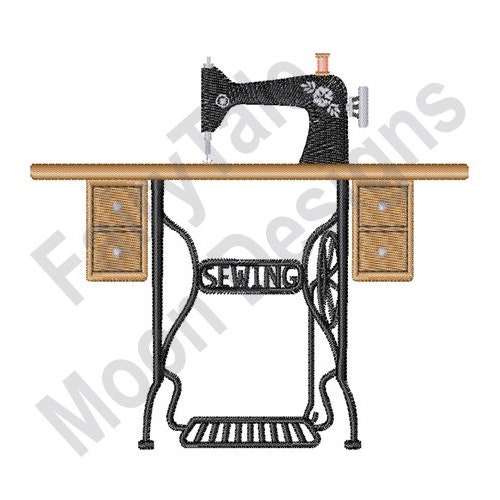 Antique Treadle Sewing Machine Embroidery Design as an Instant Etsy