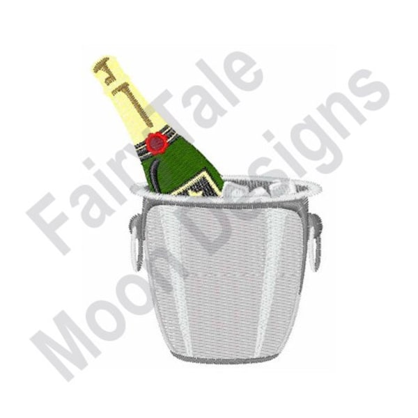 Champagne Bucket - Machine Embroidery Design, Champagne Bottle Embroidery Pattern, New Year's Eve Embroidery Design