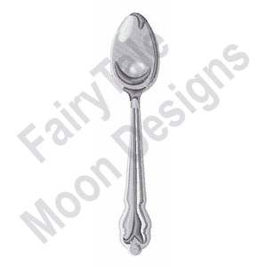 Spoon - Machine Embroidery Design, Kitchen Spoon Embroidery Pattern, Tablespoon Embroidery Design, Vintage Silverware Embroidery Design