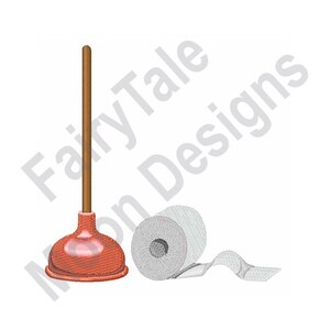 Sturalavandini - Disegno per ricamo a macchina, disegno per carta igienica, disegno per ricamo con attrezzo per sturare l'idraulico, disegno per sturalavandino, Force Cup