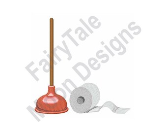 Toilet Plunger Design Plumber Unclog Tool Embroidery Pattern Machine Embroidery Design Toilet Paper Design Force Cup Take The Plunge