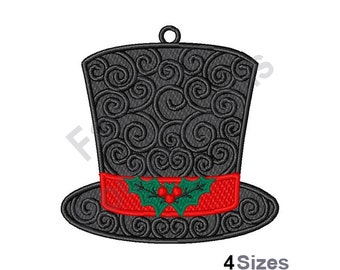 FSL Frosty The Snowman Hat - Machine Embroidery Design, Freestanding Lace Christmas Hat Embroidery Pattern, Free Standing Lace Snowman Hat