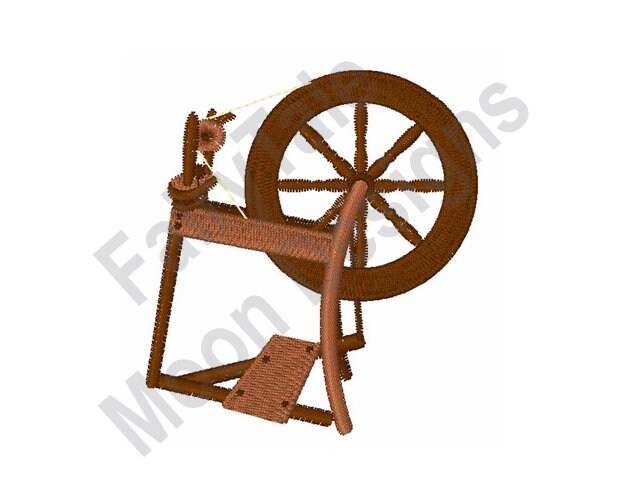Spinning Wheel Machine Embroidery Design Antique Spinning Etsy
