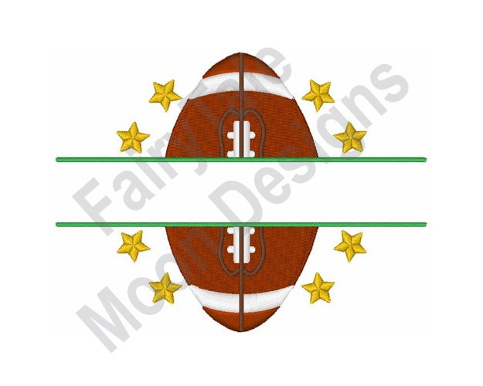 Football Split Frame Machine Embroidery Design Football Etsy