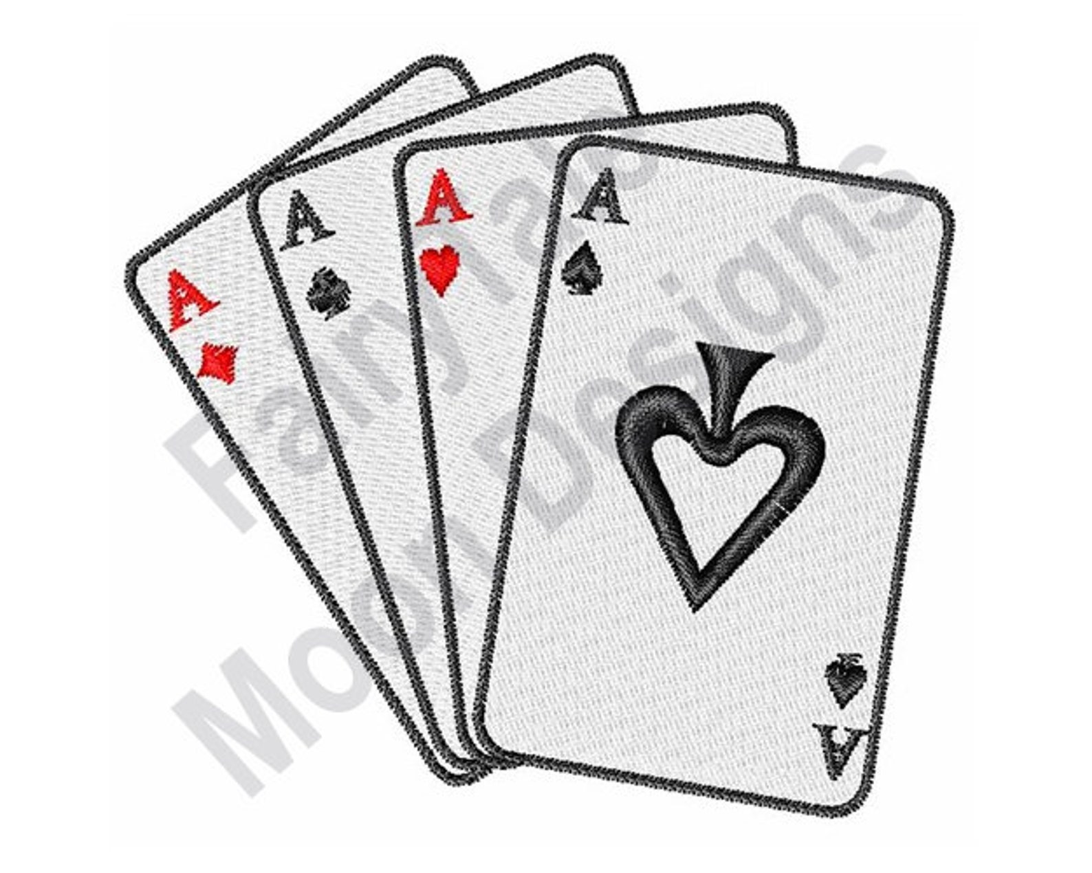 Four Aces Machine Embroidery Design Playing Cards Etsy