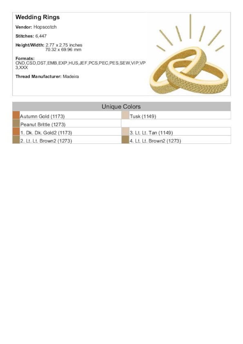 Wedding Rings - Machine Embroidery Design, Wedding Rings Embroidery ...