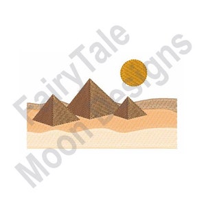 Egyptian Pyramids - Machine Embroidery Design, Pyramids of Giza Embroidery Pattern, Egyptian Scene Embroidery Design, Desert Landscape