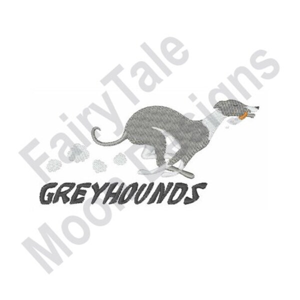 Greyhound Machine Embroidery Design Etsy