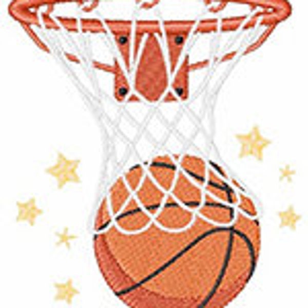 Basketball Hoop - Machine Embroidery Design, Basketball Star Embroidery Pattern, Basketball Hoops Embroidery Design, Game Ball Design