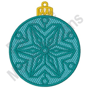 FSL Christmas Ball Ornament - Machine Embroidery Design, Free Standing Lace Bauble Ornament Embroidery Design, Freestanding Lace Xmas Bulb