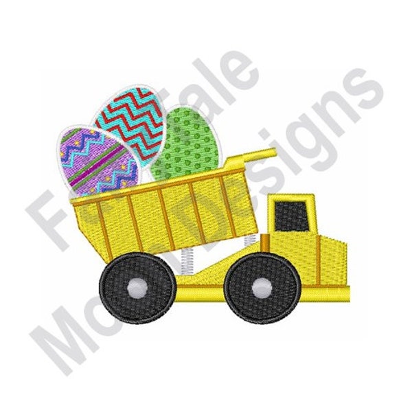 Easter Eggs Truck - Machine Embroidery Design, Toy Dump Truck Embroidery Pattern, Decorated Easter Eggs Embroidery Design