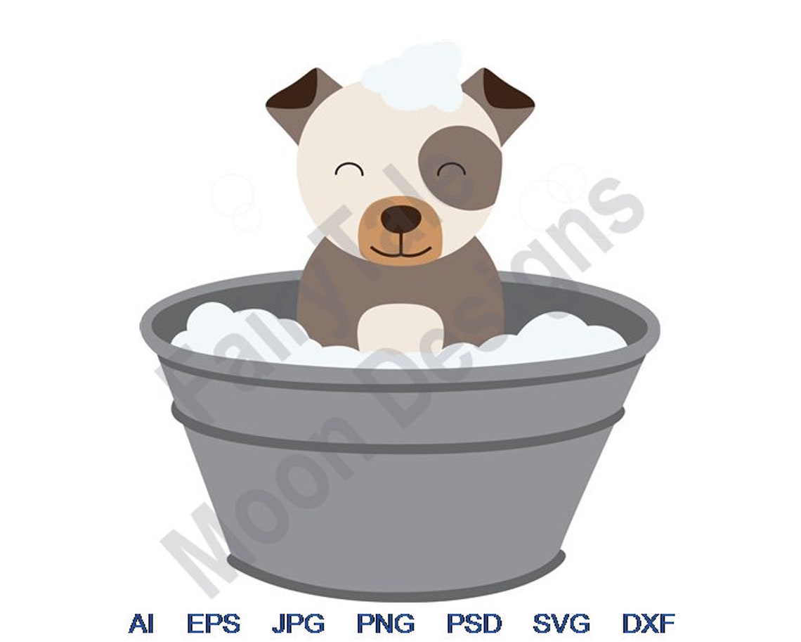 Puppy Dog Bath Svg Dxf Eps Png Jpg Vector Art Clipart - Etsy