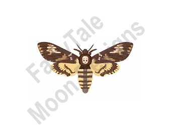 Death's Head Moth - Machine Embroidery Design, Death's Head Hawkmoth Embroidery Pattern, Witch Moth Embroidery, Butterfly Design