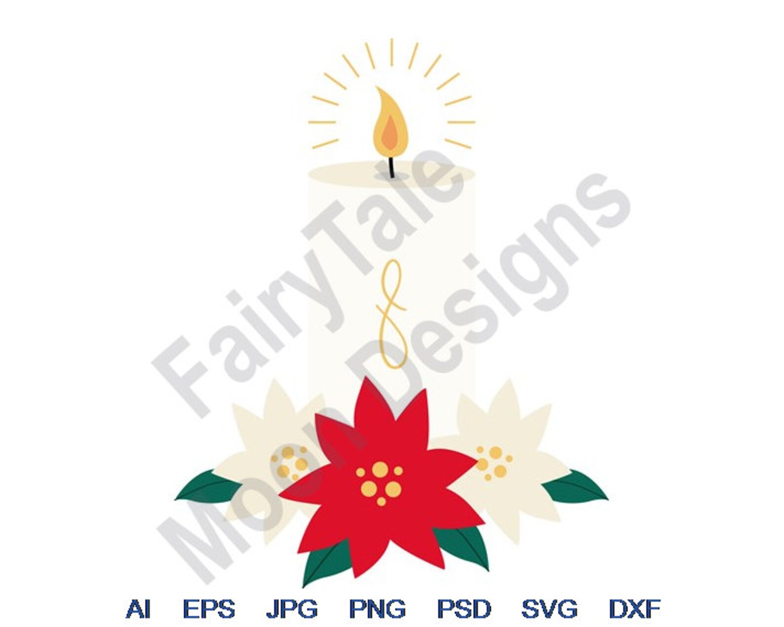 Christmas Candle Svg Dxf Eps Png Jpg Vector Art - Etsy UK