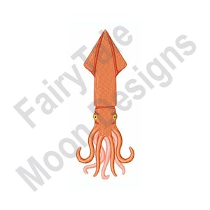 Squid - Machine Embroidery Design, Squid Embroidery Pattern, Ocean Squid Embroidery, Giant Squid Embroidery Design