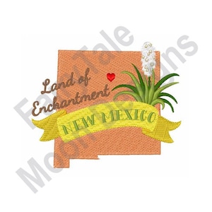 New Mexico Karte - Stickdatei für die Land der Verzauberung
