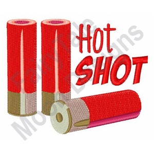Hot Shot - Machine Embroidery Design, Shotgun Shells Design, Shotshell Embroidery Pattern, Clay Pigeon Shooting Pattern, Ammunition Design