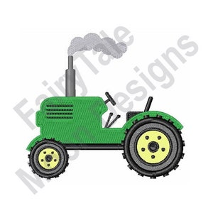Farm Tractor - Machine Embroidery Design, Farming Tractor Embroidery Pattern, Green Tractor Embroidery Design