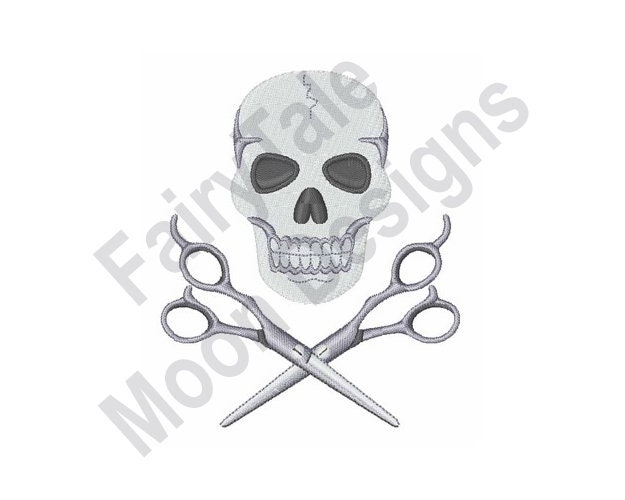 Sewciopath skull and cross scissors Photographic Print for Sale