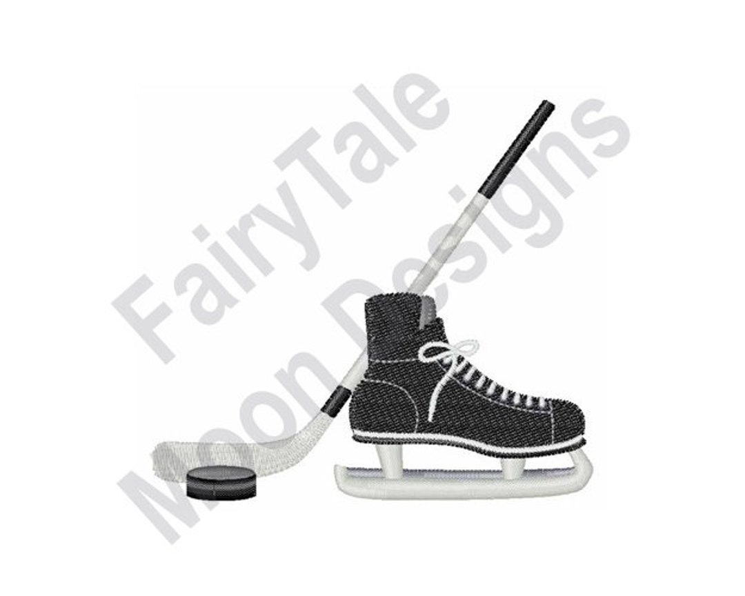 Ice Hockey Machine Embroidery Design, Ice Skates Embroidery Pattern
