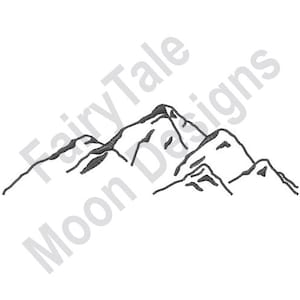 Rocky Mountains - Machine Embroidery Design, Mountain Range Embroidery Pattern, Mountains Outline Embroidery Design
