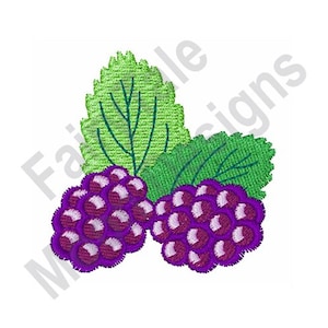 Moras - Diseño de bordado a máquina, patrón de bordado de mora y hojas, diseño de bordado de fruta de mora