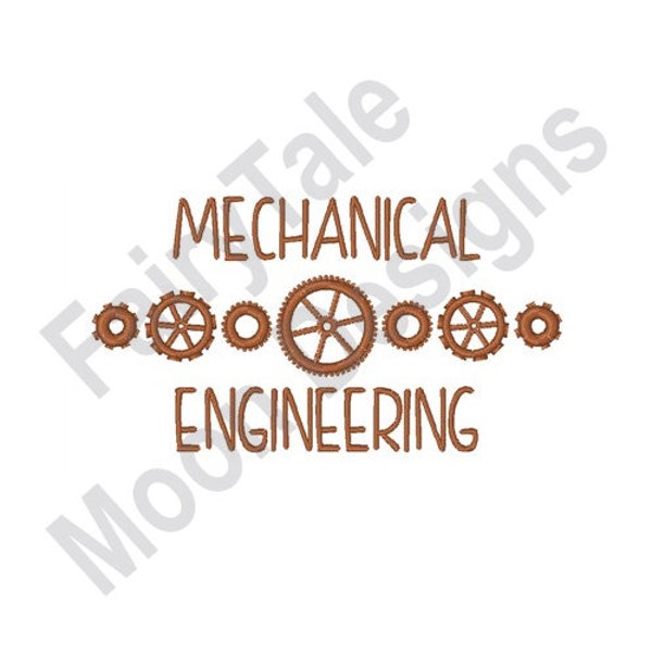 Mechanical Engineering - Machine Embroidery Design, Mechanical Gears Embroidery Pattern, Rotational Gear Design, Cogwheel Embroidery Design