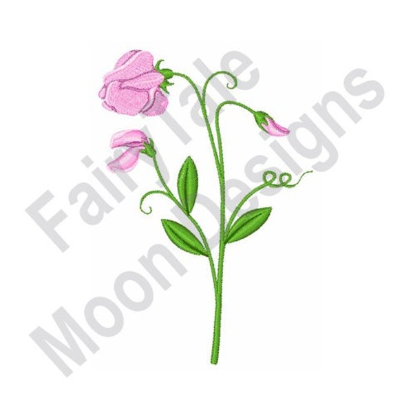 Sweet pea embroidery design etsy uk