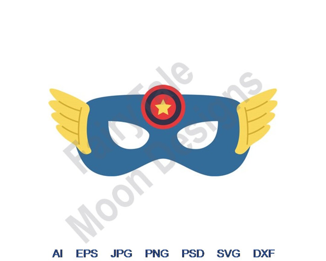 Superhero Mask Svg, Dxf, Eps, Png, Jpg, Vector Art, Clipart, Cut File