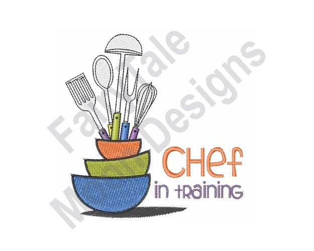 Chef in Training Machine Embroidery Design Cooking Tools | Etsy