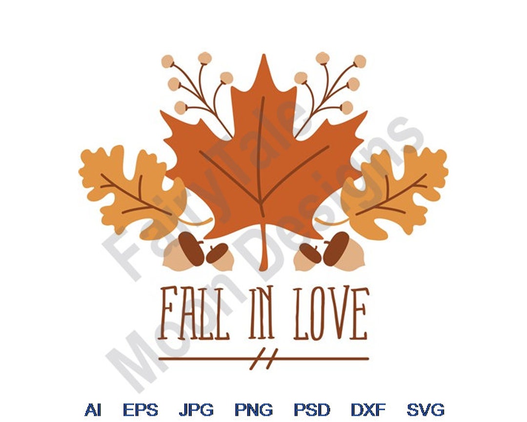 Fall in Love Svg Dxf Eps Png Jpg Vector Art Clipart - Etsy