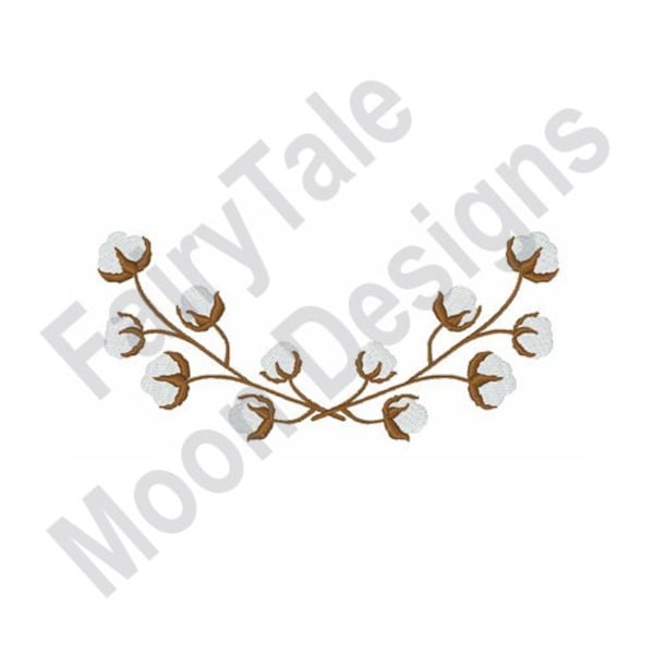 Cotton Branches - Machine Embroidery Design, Cotton Stems Embroidery Pattern, Cotton Branches Embroidery, Cotton Bolls Design