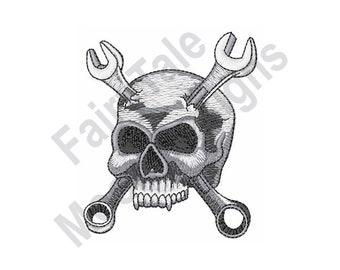 Wrench Skull Decal & Window Sticker