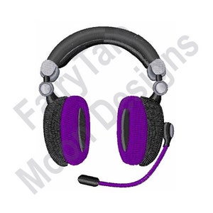 Headphones - Machine Embroidery Design, Headphones Embroidery Pattern, Earphones Embroidery, Earspeakers Design, Gaming Headset Design