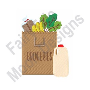 食料品 - 機械刺繍デザイン、食料品バッグの刺繍パターン、プラスチック製ミルクジャグの刺繍デザイン、ミルク容器のデザイン、食品バッグ