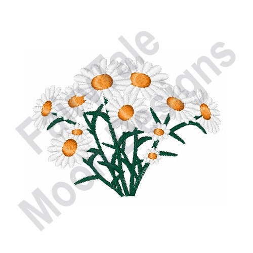 Daisy Machine Embroidery Design Spring Flower Embroidery Etsy