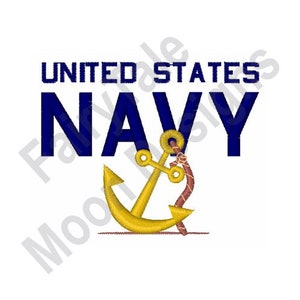 United States Navy - Machine Embroidery Design, Marine Sailor Anchor Embroidery Pattern, USN Embroidery Design