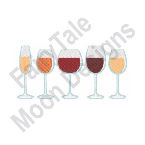 Martini Glass Embroidery Design. Machine Embroidery Design. Etsy