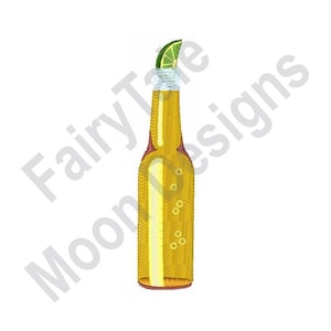 Beer & Lime  - Machine Embroidery Design, Beer Bottle Embroidery Pattern, Beer and Lime Embroidery Design, Alcoholic Drink Embroidery Design