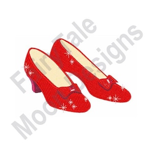 Ruby Red Slippers - Machine Embroidery Design, High Heel Red Shoes Embroidery Pattern, Ruby Slippers Embroidery Design