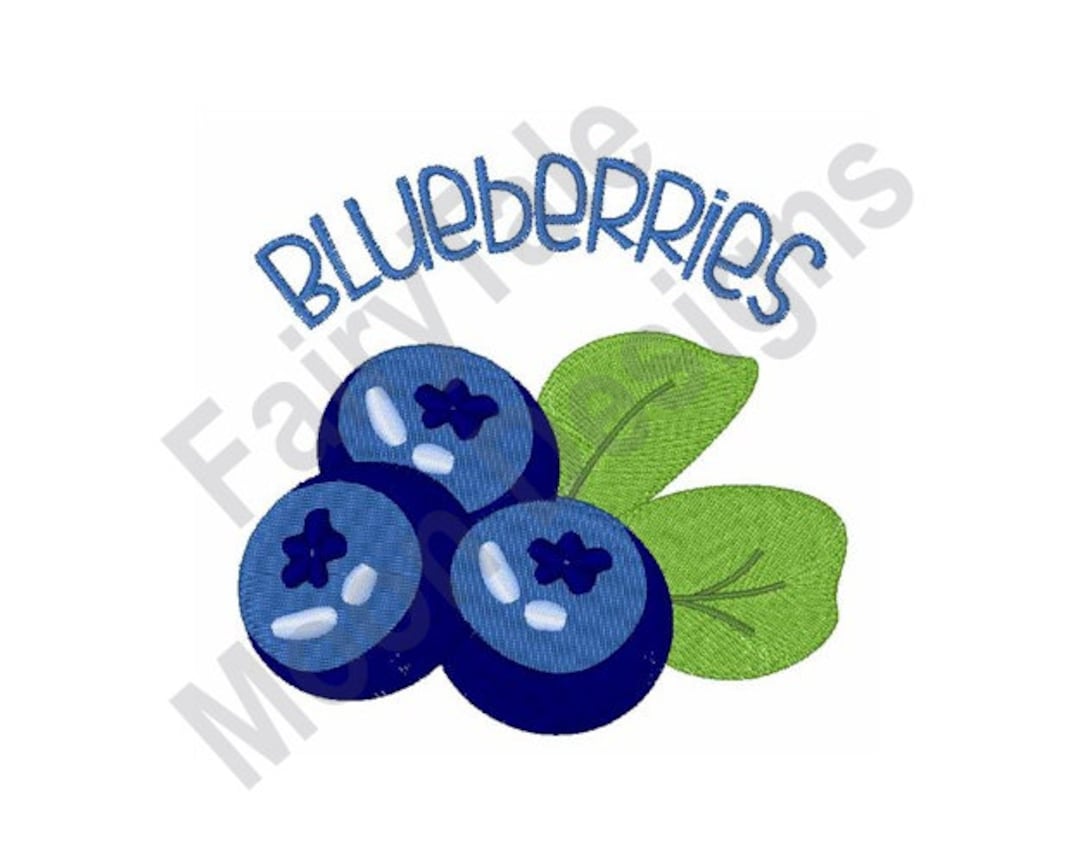 Blueberries Machine Embroidery Design, Blueberry Bunch Embroidery
