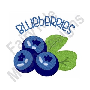 Blueberries - Machine Embroidery Design, Blueberry Bunch Embroidery Pattern, Blueberry Fruit & Leaves, Blueberry Leaf Design, Forest Fruit