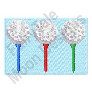 Golf Tees & Balls - Machine Embroidery Design, Golfing Embroidery Pattern, Golf Tee Embroidery Design, Golf Balls Embroidery Design