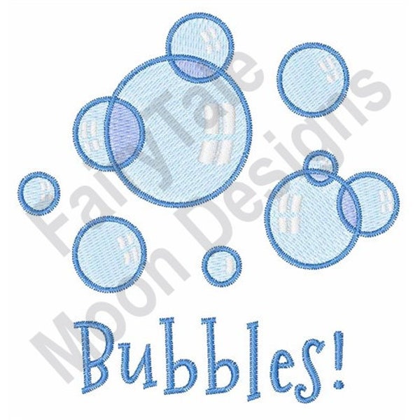 Bubbles! - Machine Embroidery Design, Soap Bubbles Embroidery Pattern, Bathtime Bubbles Embroidery Design