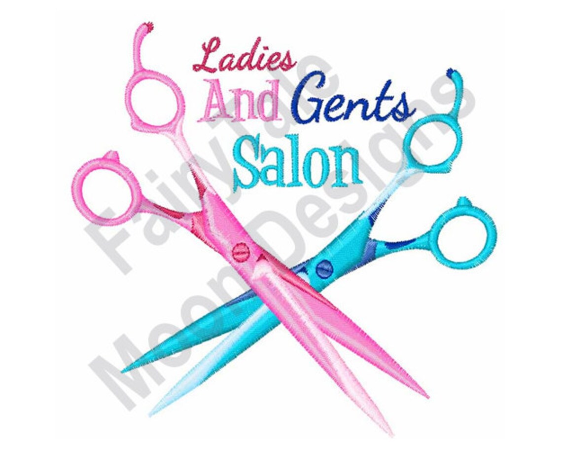 Ladies & Gents Salon Machine Embroidery Design Hairdresser Etsy