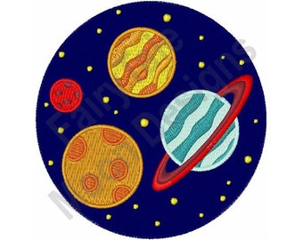 Planets - Machine Embroidery Design, Solar System Embroidery Design, Galaxy Embroidery Design, Outer Space Embroidery Design