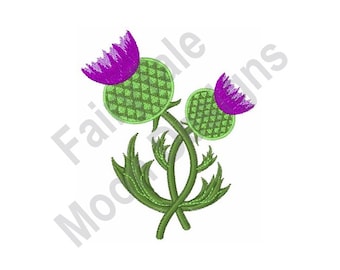 Tistelblomma - Maskinbroderidesign, Tistelbroderimönster, Lila blombroderidesign